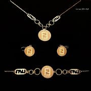 نیم ست طلا 18 عیار زنانه سوزیانا مدل فندی کد 4 - Image 2