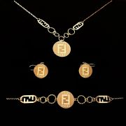 نیم ست طلا 18 عیار زنانه سوزیانا مدل فندی کد 5