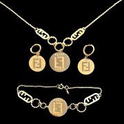 نیم ست طلا 18 عیار زنانه سوزیانا مدل فندی کد 6