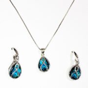 نیم ست نقره 925 عیار اشک آبی H - Image 3