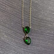 گردنبند نقره 925 عیار مدل اشک سبز H