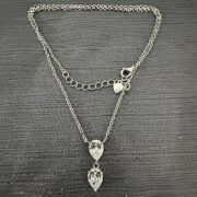 گردنبند نقره 925 عیار مدل اشک سفید H