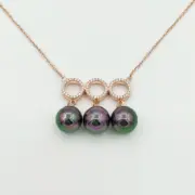 گردنبند نقره 925 عیار مدل دایره سه تایی C - Image 2