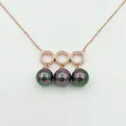 گردنبند نقره 925 عیار مدل دایره سه تایی C