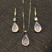 ست نقره 925 مدل اشک صورتی H - Image 2