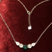 گردنبند نقره 925 عیار مدل بال نگین دار Y - Image 2