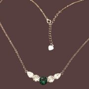 گردنبند نقره 925 عیار مدل بال نگین دار Y