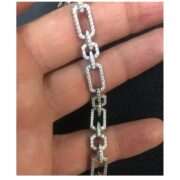 دستبند نقره 925 عیار مدل زنجیره نگین دار Y - Image 3