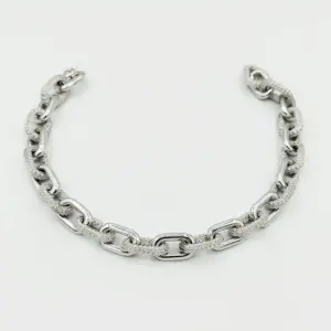 دستبند نقره 925 عیار مدل کارتی نگین دار Y