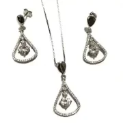 ست نقره 925 مدل دی وان نگین دار Y