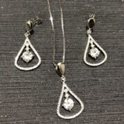 ست نقره 925 مدل دی وان نگین دار Y - Image 3