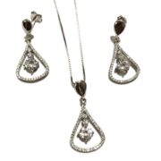 ست نقره 925 مدل دی وان نگین دار Y - Image 2