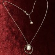 گردنبند نقره 925 مدل دایره و مروارید B