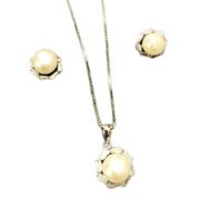 ست نقره 925 مدل دایره نگین دار و مروارید B - Image 3