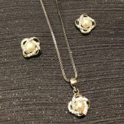 ست نقره 925 مدل گل و مروارید M