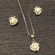 ست نقره 925 مدل گل و مروارید M - Image 3