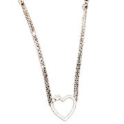 دستنبد نقره 925 عیار مدل قلب نگین دار H