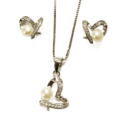 ست نقره 925 مدل قلب و مروارید M - Image 3