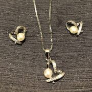 ست نقره 925 مدل قلب و مروارید M