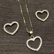 ست نقره 925 مدل قلب نگین دار M