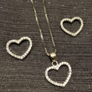 ست نقره 925 مدل قلب نگین دار M - Image 2