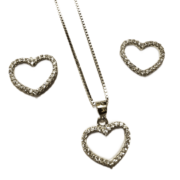 ست نقره 925 مدل قلب نگین دار M - Image 3