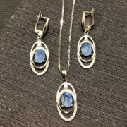 ست نقره 925 مدل منظومه آبی H - Image 3