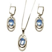 ست نقره 925 مدل منظومه آبی H - Image 2