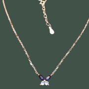 گردنبند نقره 925 عیار مدل پروانه آبی Y - Image 3