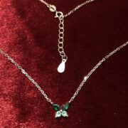 گردنبند نقره 925 عیار مدل پروانه سبز Y - Image 2