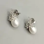 گوشواره نقره 925 مدل ستاره و مروارید B - Image 2