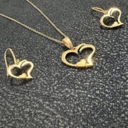 ست طلا 18 عیار زنانه مدل قلب وی - Image 2