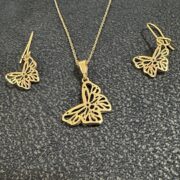 ست طلا 18 عیار زنانه مدل پروانه - Image 2