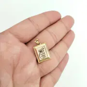 پلاک آویز طلا 18 عیار سوزیانا مدل وان یکاد و چهار قل طرح مستطیل - Image 5