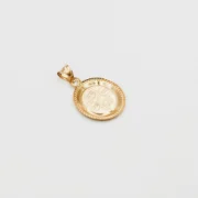 پلاک آویز طلا 18 عیار سوزیانا مدل وان یکاد و چهار قل طرح دایره - Image 3