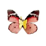 آویز گردن طلا 18 عیار مدل پروانه رنگی 130 سوت - 0.13 گرم