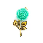 آویز گردنبند طلا 18 عیار مدل گل رنگبندی متنوع - Image 7