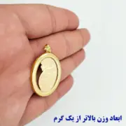 پلاک آویز طلا 18 عیار سوزیانا مدل وان یکاد طرح نقشه - Image 3