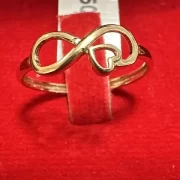 انگشتر طلا 18 عیار زنانه مدل بینهایت و قلب - Image 2