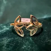 انگشتر طلا 18 عیار زنانه مدل برگ 2