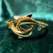 انگشتر طلا 18 عیار زنانه مدل دلفین - Image 2