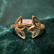 انگشتر طلا 18 عیار زنانه مدل برگ 2 - Image 2