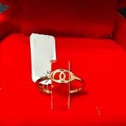 انگشتر طلا 18 عیار زنانه مدل دایره مینیمال - Image 3