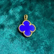 پلاک آویز طلا 18 عیار سوزیانا مدل گل آبی - Image 2