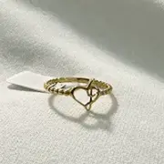 انگشتر طلا 18 عیار زنانه مدل قلب و نوت کد 48