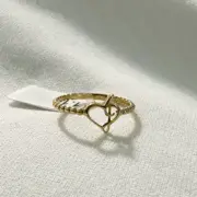 انگشتر طلا 18 عیار زنانه مدل قلب و نوت کد 48 - Image 2