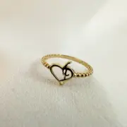 انگشتر طلا 18 عیار زنانه مدل قلب و نوت کد 48 - Image 3
