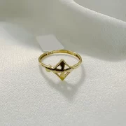 انگشتر طلا 18 عیار زنانه مدل ال وی کد 0091 - Image 3