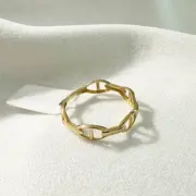 انگشتر طلا 18 عیار زنانه مدل زنجیر کد 47 - Image 3