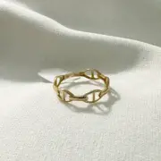 انگشتر طلا 18 عیار زنانه مدل زنجیر کد 47 - Image 2